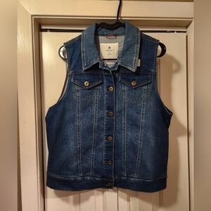 Ripton & Co Denim Vest – Unisex Medium – Button Front Workwear
